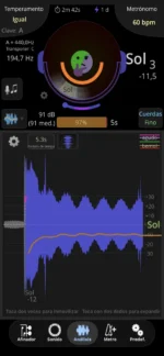 Medición Cuenco tibetano Full Moon SOL3 a 440Hz ShinéGo